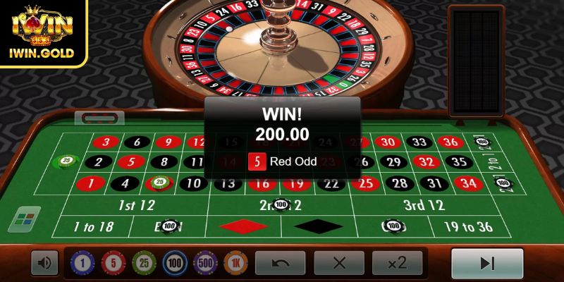 Roulette IWIN Với Luật, Cửa Cược Và Chiến Thuật Thắng Lớn 2 Cược ngoài trong ván Roulette
